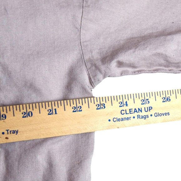 H&M Cropped Wide Sleeve Linen Cotton Blend Shirt Blouse Size Small Dusty Mauve - Picture 5 of 8